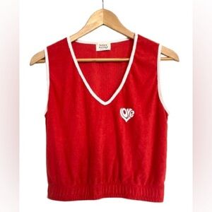 Vintage Y2K Urban Nation Terrycloth Cropped LOVE Tank. Size Large Fits like XS